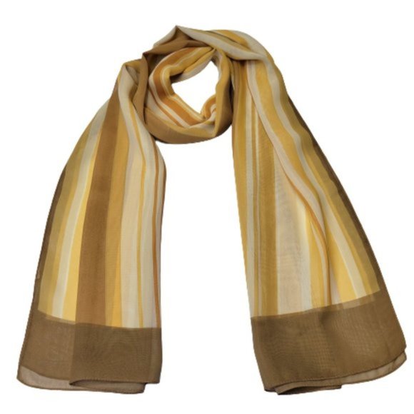 Brown Scarf Striped Scarf Stripes Fashion Scarf-NEW - Picture 4 of 4